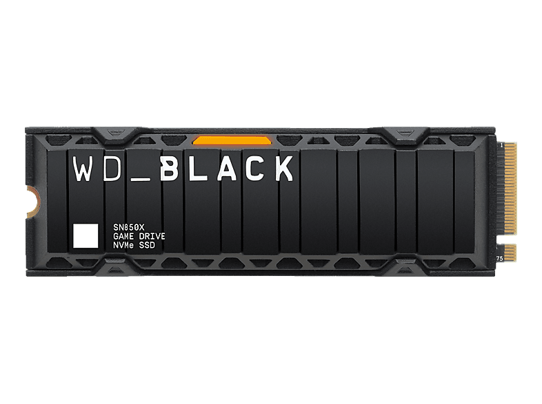 WESTERN DIGITAL WD_BLACK SN850X NVMe SSD (mit Kühlkörper) - Festplatte (SSD, 2 TB, Schwarz)