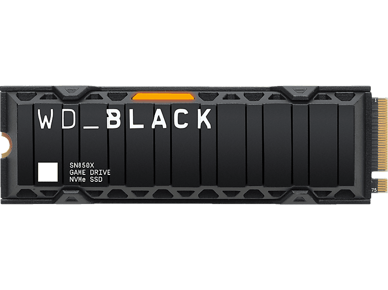 SANDISK WD_BLACK SN850X NVMe SSD (mit Kühlkörper) Festplatte, 1 TB M.2 via NVMe, intern