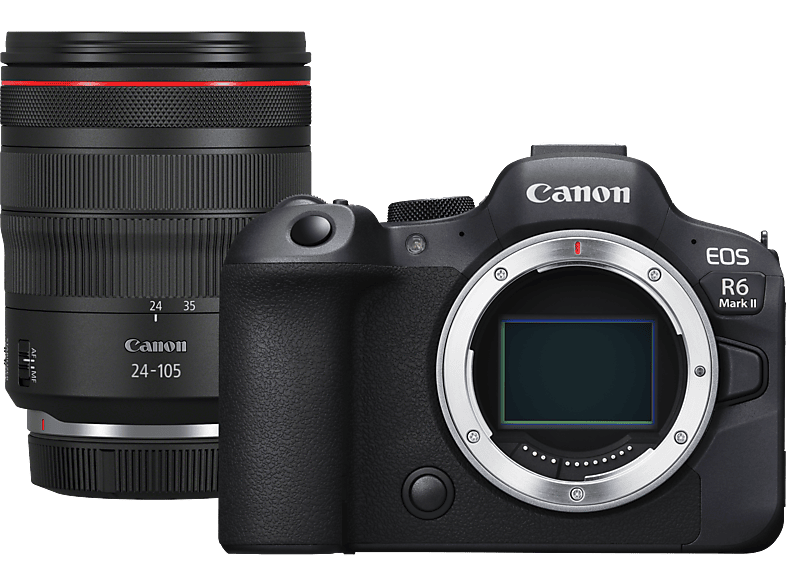 CANON EOS R6 Mark II Body + RF 24-105mm F4 L IS USM - Systemkamera Schwarz