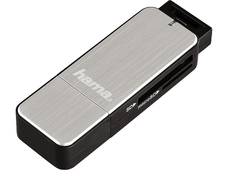 HAMA 123900 SD/MIC-SD USB3 ALU SILVER - Kartenleser (Silber/Schwarz)