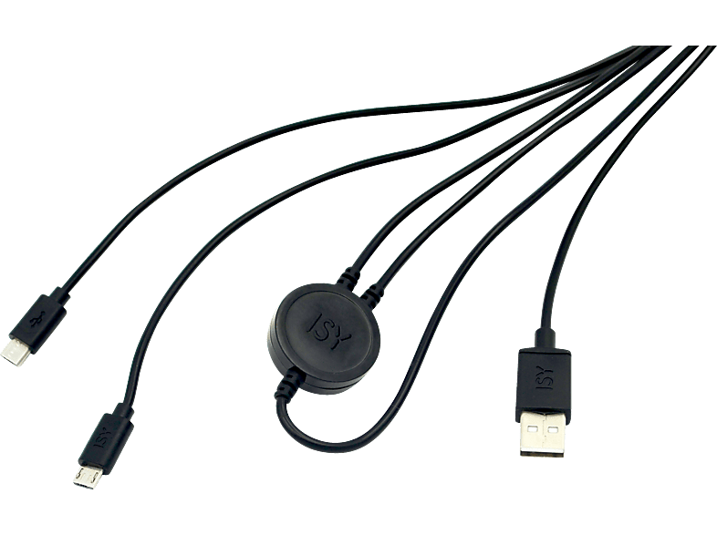 ISY IC-601 DUAL CHARGING CABLE - PS4 Dual Charging Kabel (Schwarz)