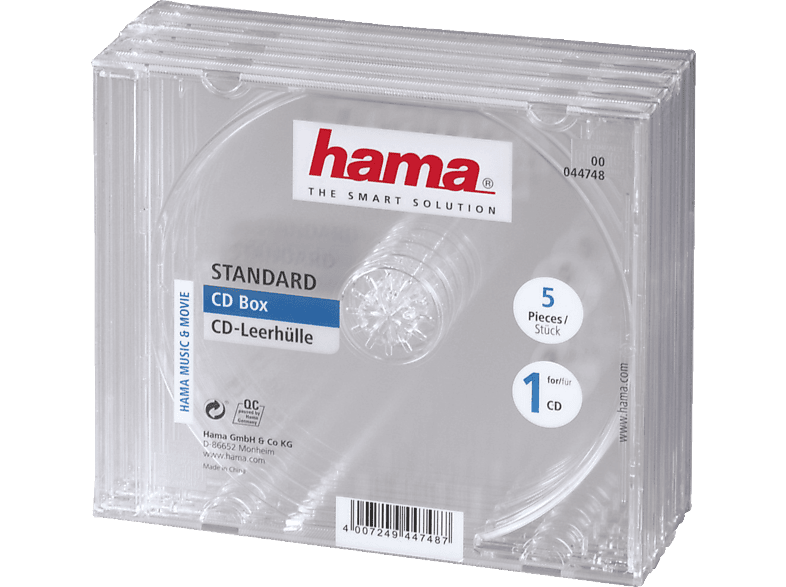 HAMA CD-Doppel-Leerhülle Standard - CD-Leerhülle (Transparent)