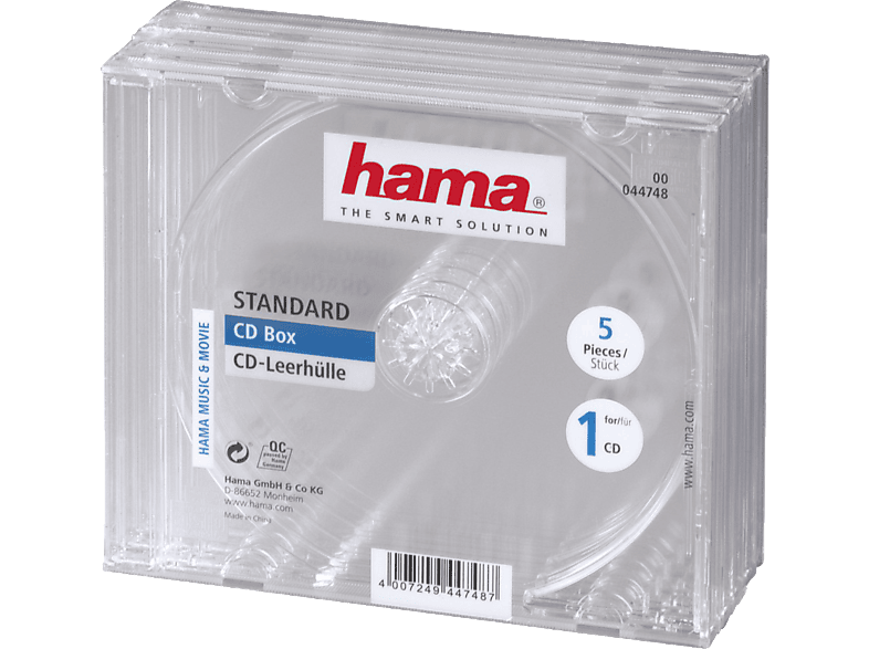 Hama CD Hülle 00044748 1 CD/DVD/Blu-Ray Transparent 5 St.