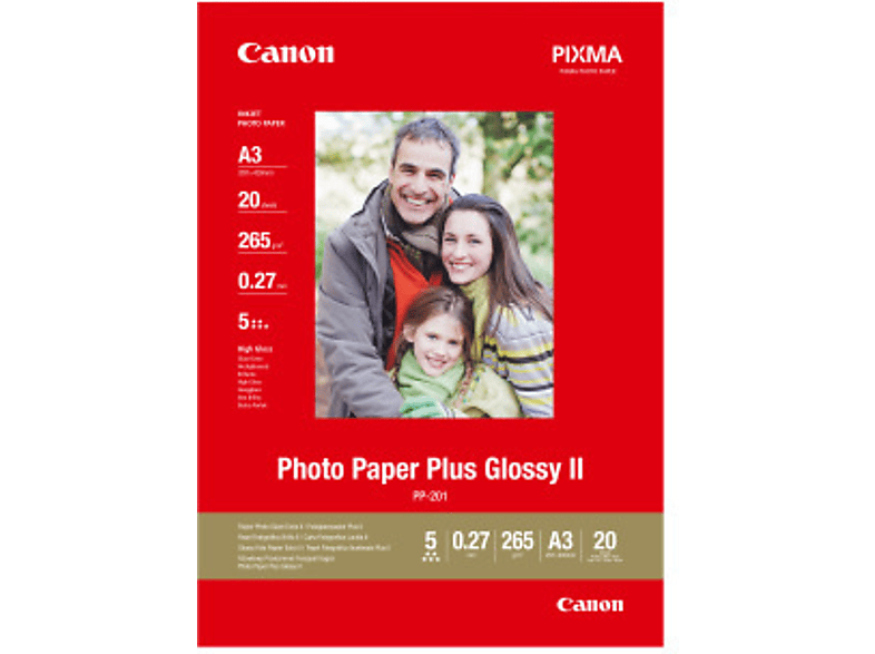 CANON Photo Paper Plus 265g A3 PP201A3 InkJet glossy II 20 Blatt