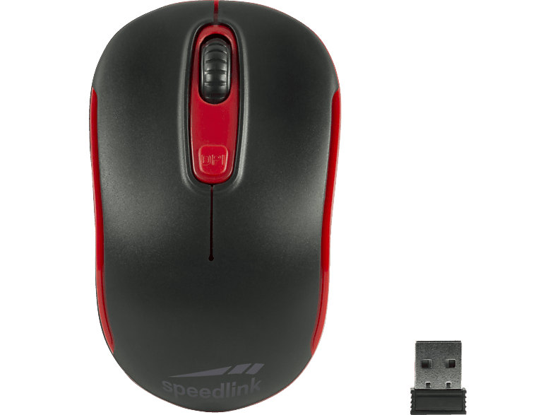 SpeedLink CEPTICA Maus Funk Optisch Schwarz, Rot 3 Tasten 1600 dpi