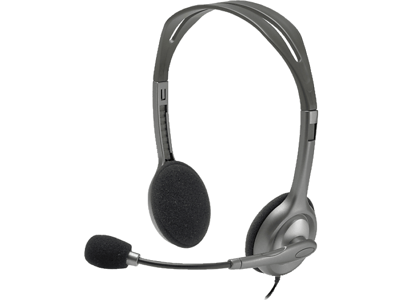 Logitech H111 On Ear Headset kabelgebunden Stereo Grau Mikrofon-Rauschunterdrückung Computer