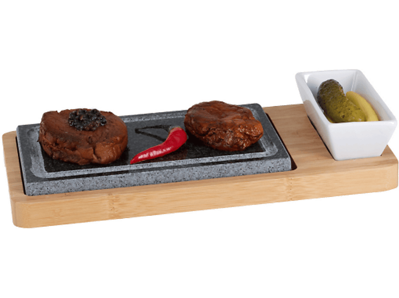 Nouvel Hot-Stone Bambus Warmhalteplatten – Tischgrill – braun