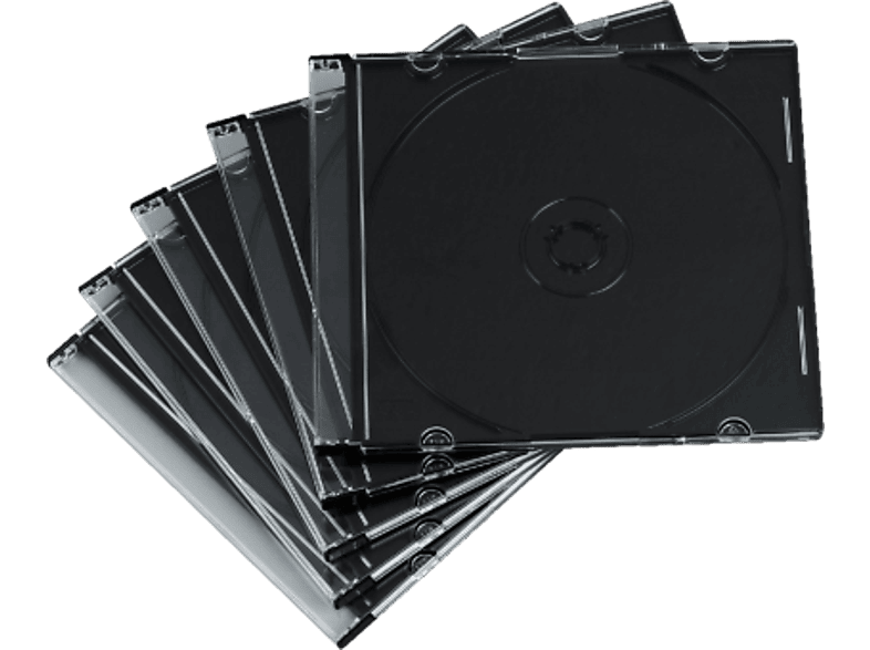 HAMA 51269 CD SLIM BOX CLEAR/BLACK 50PCS - Leerhülle (Transparent/Schwarz)