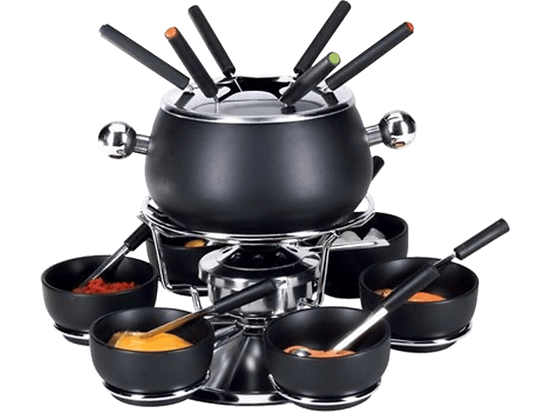 Nouvel Fondue-Set Pina für Gemüse und Fleisch 21-teilig Fleischfondue-Set – Fondue Set – schwarz