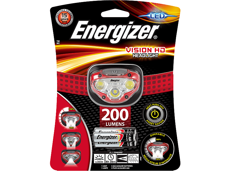 ENERGIZER E300280501 - Stirnlampe (Rot/Grau)
