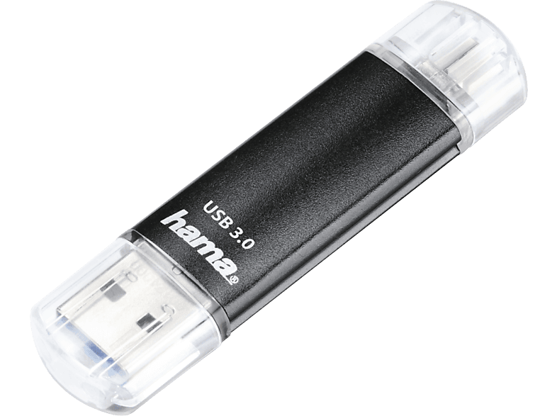 HAMA 181071 Laeta Twin - USB-Stick (256 GB, Schwarz)