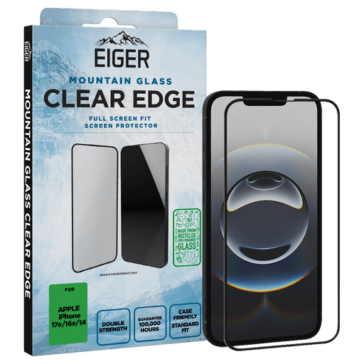 Eiger iPhone 17e/16e/13/13 Pro/14 Clear Edge 3D Glass Scree