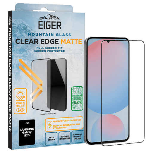 Eiger Galaxy S26 Clear Edge 3D Glass Matt Screen Protector