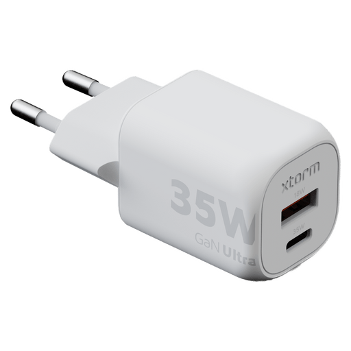 XTORM Ultra Wall USB Ladegerät 35 W 1x USB-C®, 1x USB-A Quick Charge 3.0 Weiß GaN