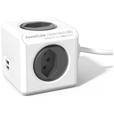 Allocacoc PowerCube Extended USB - Stockdosenwürfel (Grau)