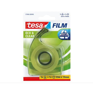 TESA Handabroller EasyCut Blister 579680000 gr&uuml;n, inkl. 1 Rolle 19mmx33m