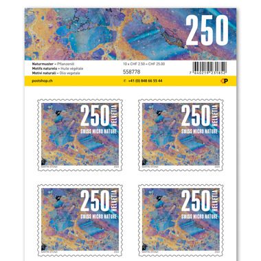Briefmarken CHF 2.50 «Pflanzenöl», Bogen mit 10 Marken