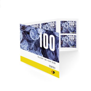 Briefmarken CHF 1.00 «Eis», Markenheftchen mit 10 Marken