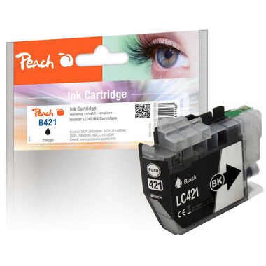 Peach Tintenpatrone schwarz kompatibel zu Brother LC-421BK