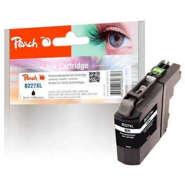 Peach B227 XLBK Druckerpatrone XL bk ersetzt Brother LC-227XLBK für z.B. Brother DCPJ 4120 DW, Brother MFCJ 4420 DW, Brother MFCJ 4425 DW