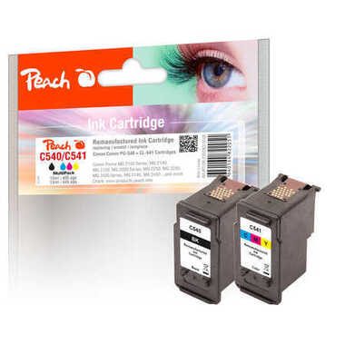 Peach C540 BK 2 Druckerpatronen (bk, col) ersetzt Canon PG-540BK, CL-541C, 5225B006 für z.B. Canon Pixma TS 5150, Canon Pixma TS 5151