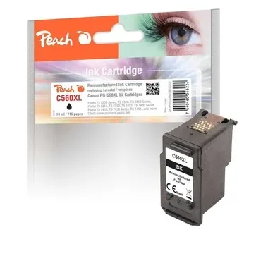 Peach C560 XL Druckkopf XL bk ersetzt Canon PG-560XL, 3712C001 für z.B. Canon Pixma TS 5350 i, Canon Pixma TS 5351 i, Canon Pixma TS 5300