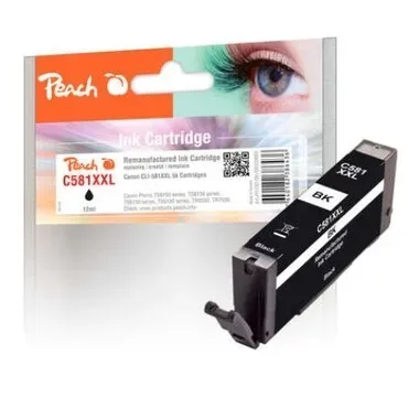 Peach C581 XXLBK Druckerpatrone XXL bkph ersetzt Canon CLI-581XXLBK, 1998C001 für z.B. Canon Pixma TS 8350, Canon Pixma TS 6351 a