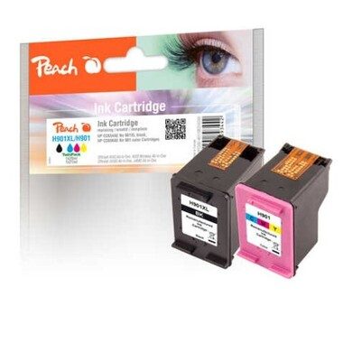 Peach HP 901 XL 2 Druckköpfe XL (bk, col) ersetzt HP No. 901XL, CC654AE, CC656AE für z.B. HP OfficeJet 4500, HP OfficeJet 4500 Wireless