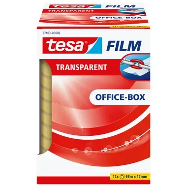 TESA Film Officebox 12mmx66m 574030000 Transparent 12 St&uuml;ck