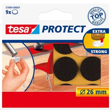 TESA Filzgleiter Protect 26mm 578940000 braun, rund 9 St&uuml;ck