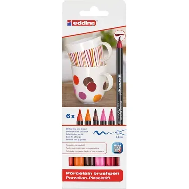 EDDING Porzellanmarker 4200 1-4mm 4200-E6-Warm 6 Warm Colours