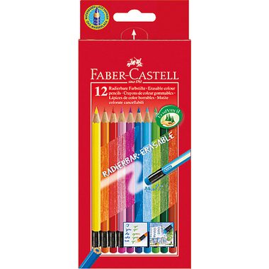 Faber-Castell Buntstifte-Set ERASE radierbar mit 12 Farben