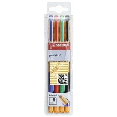 STABILO pointVisco Gelschreiber 0.5mm 1099/4 4 Farben ass.
