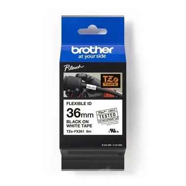 PTOUCH Flexitape lamin. schwarz/weiss TZe-FX261 zu PT-550 36 mm