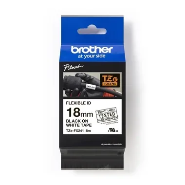 PTOUCH Flexitape lamin. schwarz/weiss TZe-FX241 zu PT-550 18 mm
