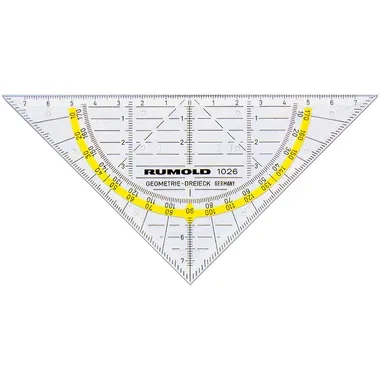 RUMOLD Geodreieck 14cm 1026 farbig/transp.