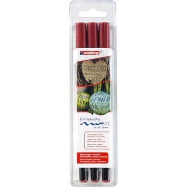 EDDING Calligraphy 1255 Set 2-5mm 1255-46-E karmesin 3 St&uuml;ck
