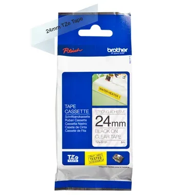 Etiketten Brother TZe TZe-S151 Bandfarbe: Transparent Schriftfarbe:Schwarz 24 mm 8 m