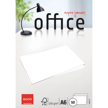 ELCO Schreibkarten Office A6 74451.12 weiss blanko, 200g 50 St&uuml;ck