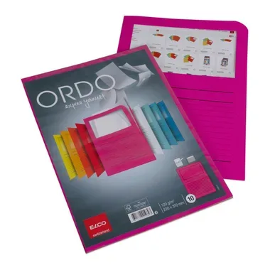 ELCO Organisationsmappen Ordo A4 73695.52 fuchsia, Fenster 10 St&uuml;ck