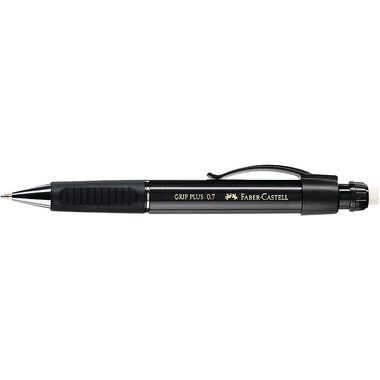 FABER-CASTELL Druckbleistift GRIP PLUS HB 130733 schwarz met., Radiere