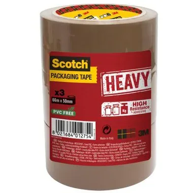 SCOTCH Verpackungsband 50mmx66m HV.5066.T3.B. braun 3 Rollen