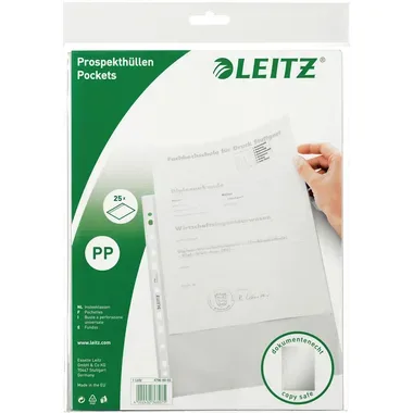 LEITZ Prospekth&uuml;lle PP A4 47966003 farblos 25 St&uuml;ck