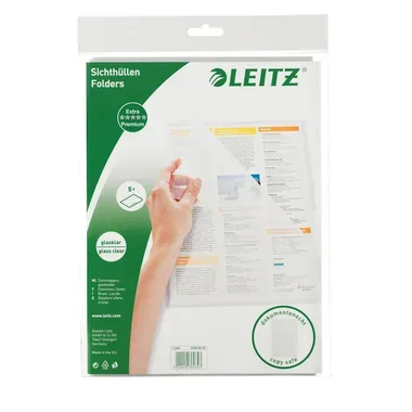 LEITZ Premium Sichth&uuml;lle PVC A4 41006003 transparent 5 St&uuml;ck