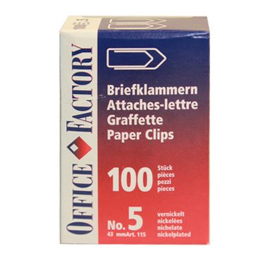 SMART OFFICE B&uuml;roklammern Gr.5 115 vernickelt, 43mm 100 Stk.