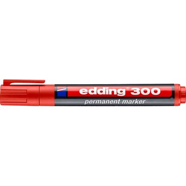 Edding Permanentmarker edding 300 Rot wasserfest: Ja 4-300002