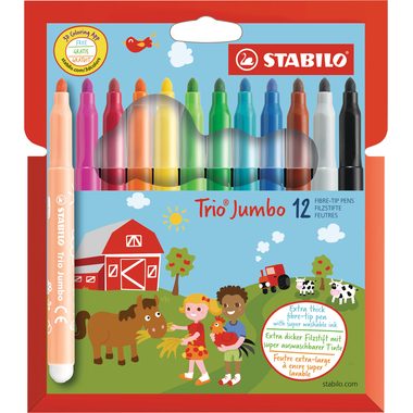 STABILO Fasermaler Trio Jumbo 3mm 380/12 12 St&uuml;ck