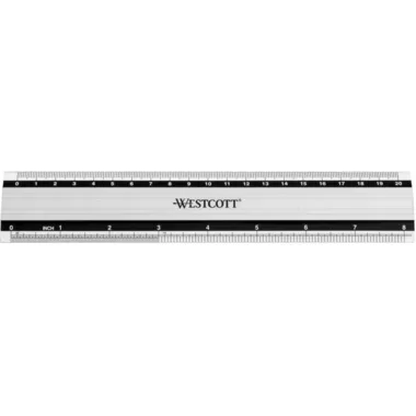 WESTCOTT Aluminium Lineal E-1019000 cm/inch Skala