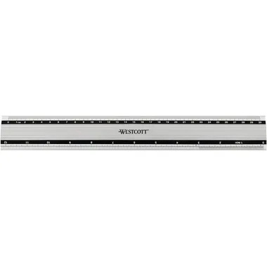 WESTCOTT Aluminium Lineal 30cm E-1019100 cm/inch Scala