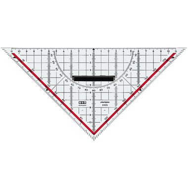 M+R Geometriedreieck 22cm 23250100 abnehmbarer Griff, rot